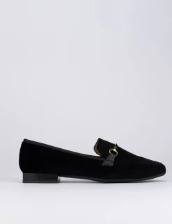 Mocassino tacco 1 cm nero velluto