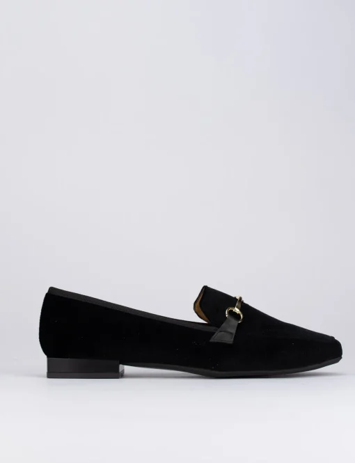 Mocassino tacco 1 cm nero velluto