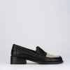 Mocassino tacco 1 cm nero pelle