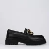 Mocassino tacco 1 cm nero pelle