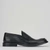 Mocassino tacco 2 cm nero pelle
