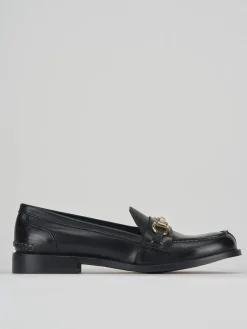 Mocassino tacco 2 cm nero pelle