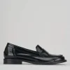 Mocassino tacco 2 cm nero pelle