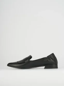 Mocassino tacco 1 cm nero pelle