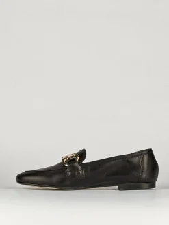 Mocassino tacco 1 cm nero pelle