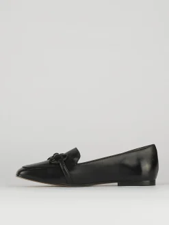 Mocassino tacco 1 cm nero pelle