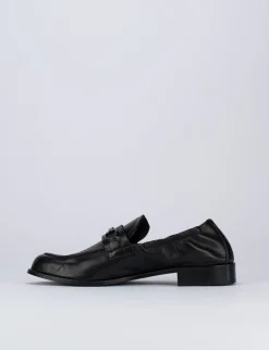 Mocassino tacco 1 cm nero pelle
