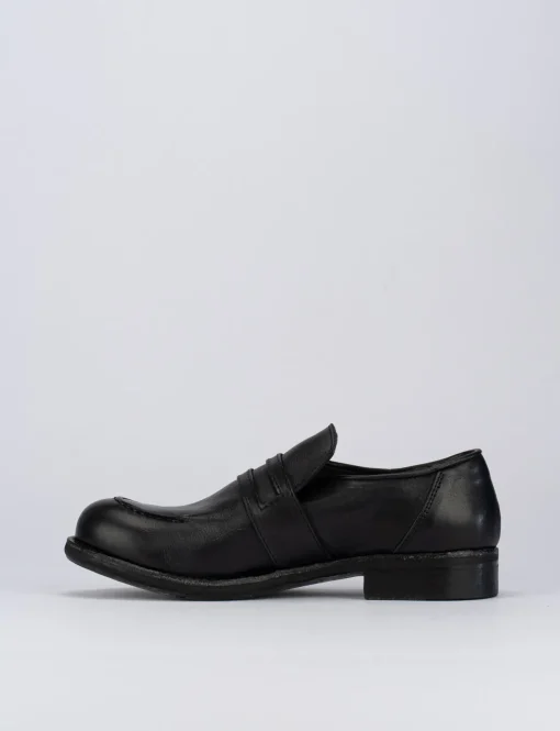 Mocassino tacco 1 cm nero pelle