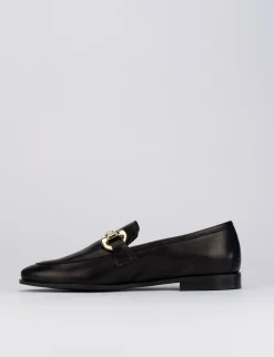 Mocassino tacco 1 cm nero pelle