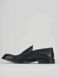 Mocassino tacco 2 cm nero pelle