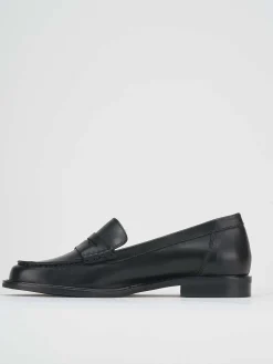 Mocassino tacco 1 cm nero pelle