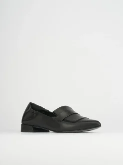 Mocassino tacco 1 cm nero pelle