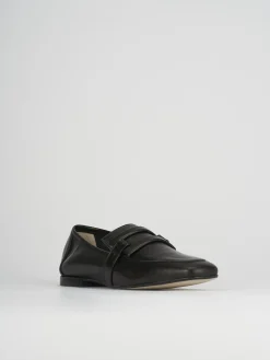 Mocassino tacco 1 cm nero pelle