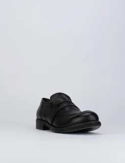 Mocassino tacco 1 cm nero pelle
