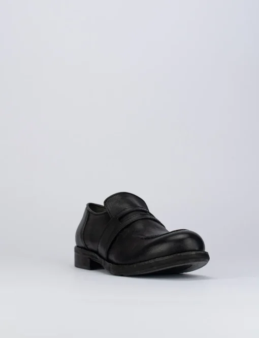 Mocassino tacco 1 cm nero pelle