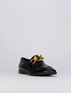 Mocassino tacco 1 cm nero pelle