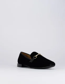 Mocassino tacco 1 cm nero velluto