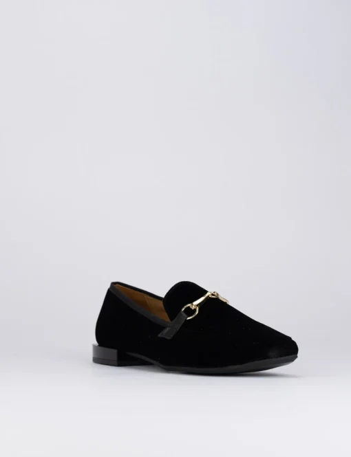 Mocassino tacco 1 cm nero velluto