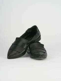 Mocassino tacco 1 cm nero pelle