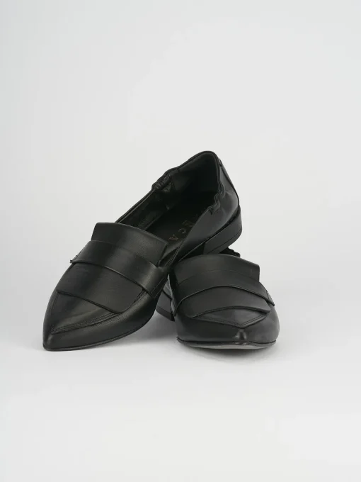 Mocassino tacco 1 cm nero pelle