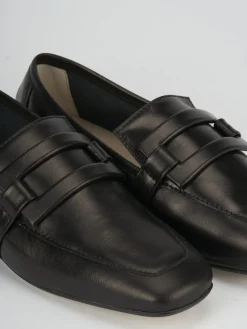 Mocassino tacco 1 cm nero pelle