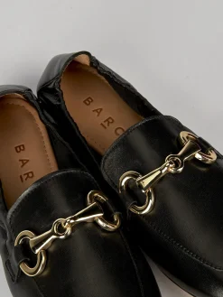 Mocassino tacco 1 cm nero pelle