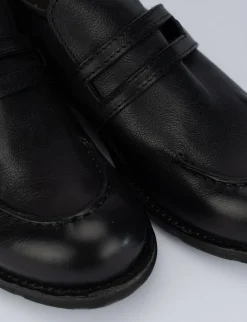 Mocassino tacco 1 cm nero pelle