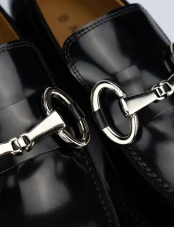 Mocassino tacco 1 cm nero pelle