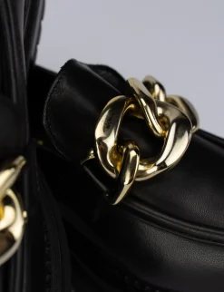 Mocassino tacco 1 cm nero pelle