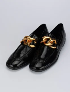 Mocassino tacco 1 cm nero pelle