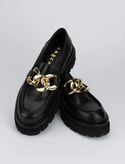 Mocassino tacco 1 cm nero pelle