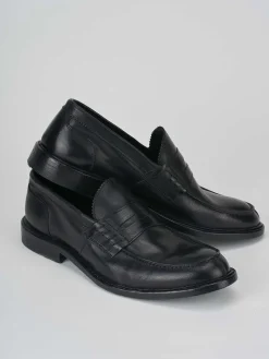 Mocassino tacco 2 cm nero pelle