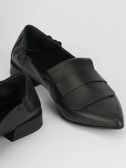 Mocassino tacco 1 cm nero pelle