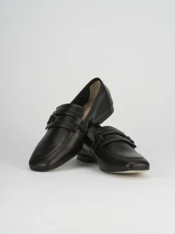 Mocassino tacco 1 cm nero pelle