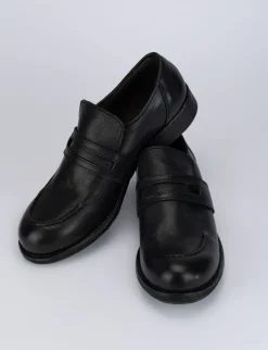 Mocassino tacco 1 cm nero pelle