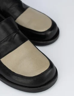 Mocassino tacco 1 cm nero pelle