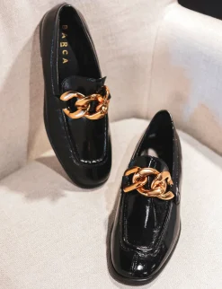 Mocassino tacco 1 cm nero pelle