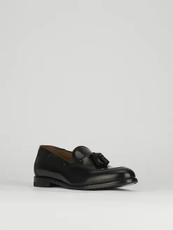 Mocassino tacco 2 cm nero pelle