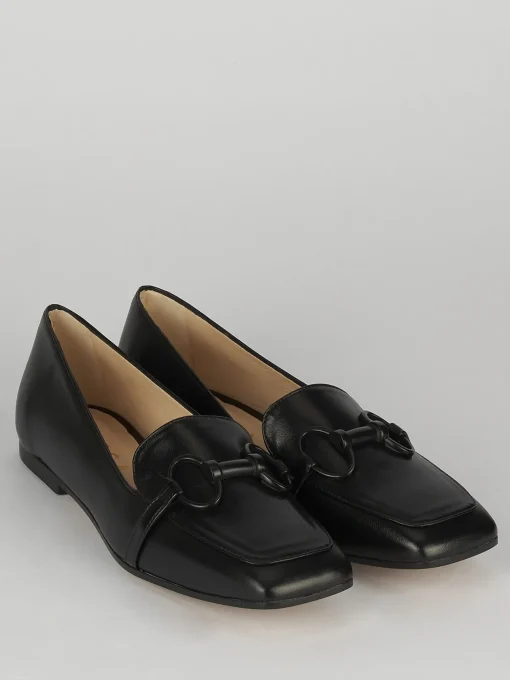 Mocassino tacco 1 cm nero pelle