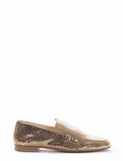 Mocassino tacco 1 cm oro