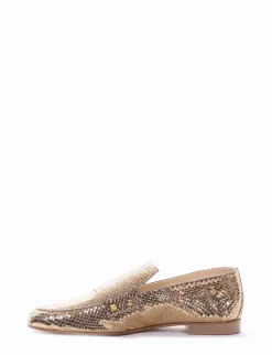 Mocassino tacco 1 cm oro