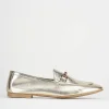 Mocassino tacco 1 cm oro pelle