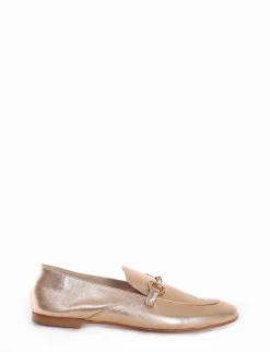 mocassino tacco 1 cm platino
