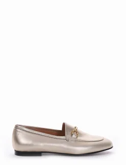 mocassino tacco 1 cm platino