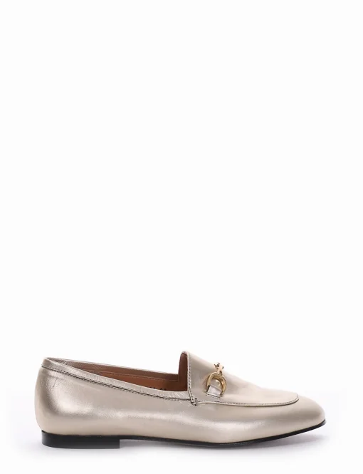 mocassino tacco 1 cm platino