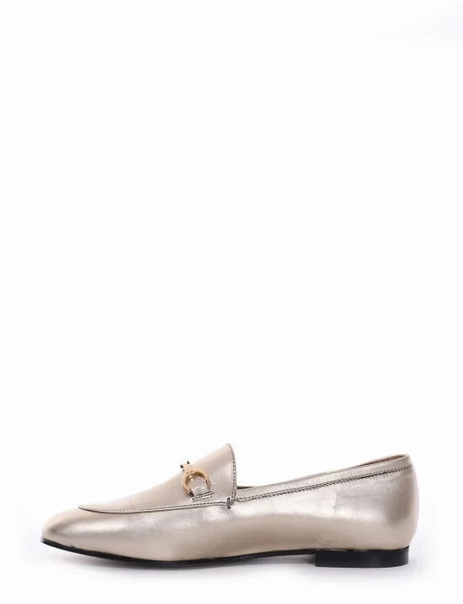mocassino tacco 1 cm platino