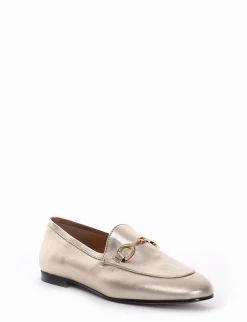 mocassino tacco 1 cm platino