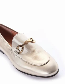 mocassino tacco 1 cm platino