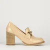 Mocassino tacco 7 cm rosa vernice