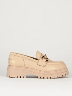 Mocassino tacco 1 cm rosa pelle